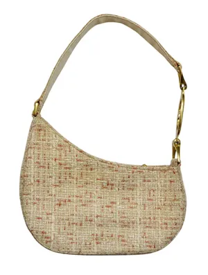 Charles & Keith Cream Tweed Asymmetrical Shoulder Bag thumbnail 1