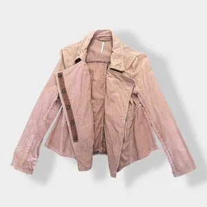 Free People Rosewood Linen Blend Moto Jacket‎ Size XS thumbnail 5