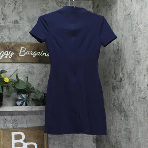 B Darlin Juniors Short Sleeve Mockneck Mini Dress 45UAP84 Navy Blue 0 thumbnail 3