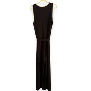 Lauren Ralph Lauren Black Wide Leg Slinky Belted Jumpsuit Size XL thumbnail 6