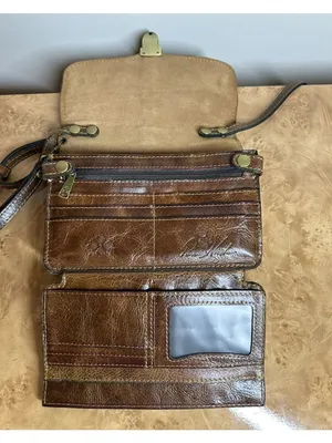 Patricia Nash Distressed Brown Leather Organizer Crossbody Wallet Bag Boho Vinta thumbnail 9