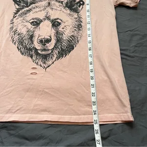 Mama Bear Short Sleeve Shirt Top Women’s Size Large Light Pink Cotton Distressed thumbnail 4