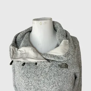 The North Face Crescent Hoodie Pullover Knit Sweatshirt Toggle Gray Womens Large thumbnail 8