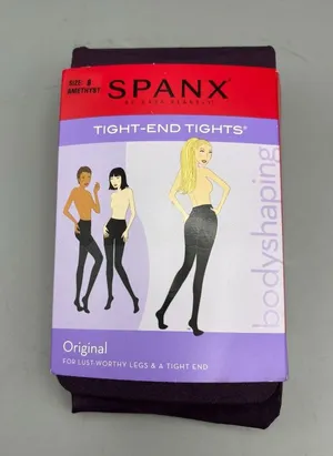 Spanx Tight-End Tights Original Bodyshaping Size B Amethyst Purple Opaque Womens thumbnail 1