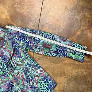 NWT Free People Paisley Animal Print Long Sleeve Button Down Large thumbnail 5