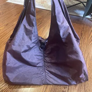 Mondetta Purple Nylon Shimmer Shoulder Bag Tote Travel Gym Bag thumbnail 1