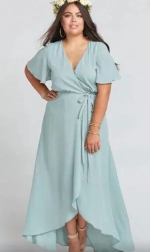 Show Me Your Mumu Sophia Silver Sage Wrap Maxi Dress thumbnail 1