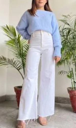 Zara High Rise Wide Leg Marine Denim thumbnail 2