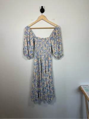 Polo Ralph Lauren Denim & Supply Floral Smocked Midi Dress Cottagecore XS thumbnail 15