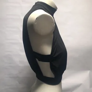 Asos black open back blouse thumbnail 5