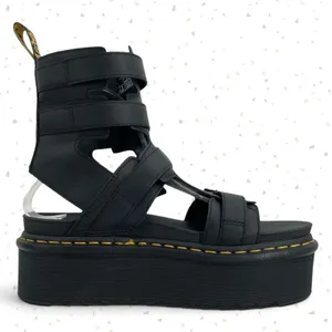 Dr. Martens Giavanna Black Leather Platform Sandals Buckles Gladiator Fit Size 9 thumbnail 4
