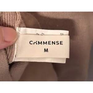 Commense Womens Mock Neck Sweater M Tan Ribbed Long Sleeve Minimalist Chic thumbnail 5