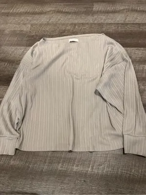 Abercrombie & Fitch Long-Sleeve Lounge Collection Wide Ribbed Slash Top thumbnail 3