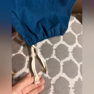 Urban Outfitters Blue Jogger Pants denim blue elastic baggy drawstring ankle Y2K thumbnail 8