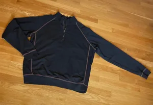 Tommy Bahama Black 1/4 Zip Pullover Sweatshirt Men’s Large Cotton Blend thumbnail 1