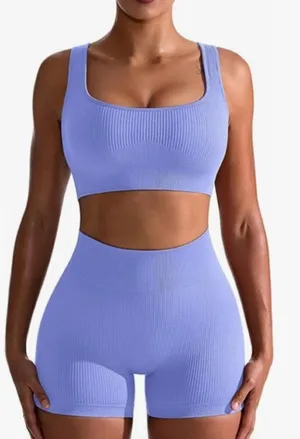 Amazon Biker Short and Bra Set Purple thumbnail 1
