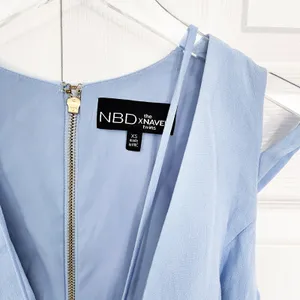 NBD x The Naven Twins No Secrets Periwinkle Plunge Fit & Flare Mini Dress thumbnail 5
