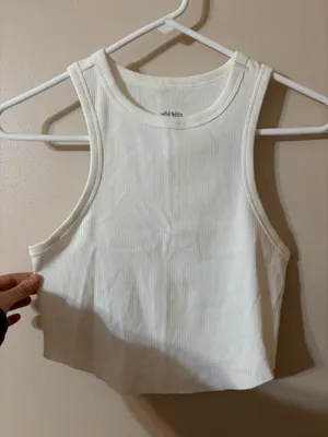 Wild Fable Cropped White Tank thumbnail 1