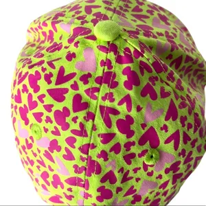Disney Parks neon green pink hearts Mickey Mouse ears cap hat adult thumbnail 6