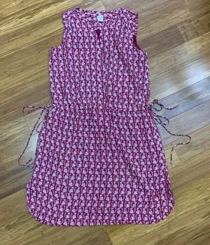 GAP Womens XS Dress Burgundy Paisley‎ Print Sleeveless Summer V-Neck Casual Mini thumbnail 1