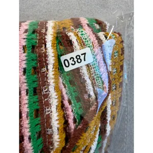 Wild Fable Striped Crochet Halter Top Brown Green Mustard Pink Large Boho thumbnail 9