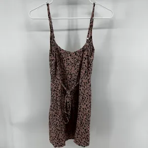 Reformation Vivette Slip Dress Leopard Animal Print Tie Cami Tank Pink Black XS thumbnail 5