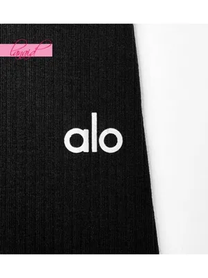 Alo Rise Up Long Sleeve Bodysuit Black Mock Neck Zip-Up Turtleneck Stretchy Rib thumbnail 8
