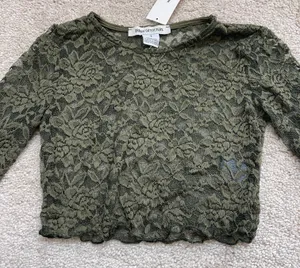 Urban Outfitters Danica Lace Sheer Long Sleeve Top NWT thumbnail 2
