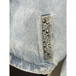 Vintage 80s YES Clothing Co Studded Denim Jacket S USA Rhinestone Western thumbnail 7
