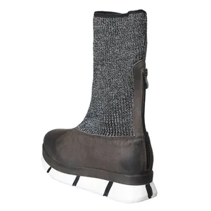 Antelope Sock Nu Sole Leather Boots Black Size 38 US 7.5 Back Zip Platform thumbnail 2