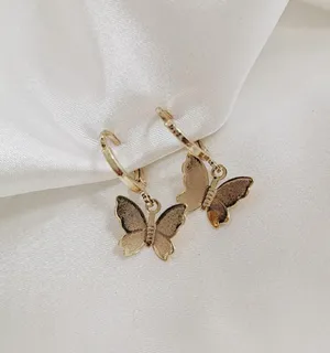 Free People 14k Gold Butterfly Earrings thumbnail 3