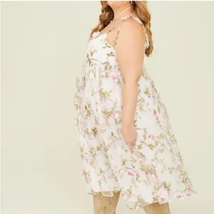 Arula Aria Floral White Pink Appliqué Dress NWT A 1X thumbnail 3