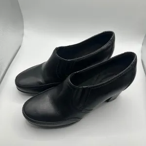 Clarks Bendables 65839 Black Leather Block Heel Shooties Womens 7.5 M thumbnail 2