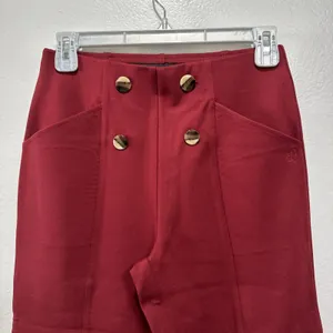 Betabrand Atlantic Pant Wide Leg Dress Pant Yoga Pants S Oxblood Office Business thumbnail 2