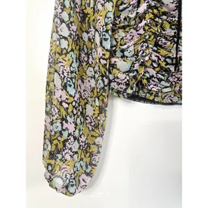 Free People Mabel Floral Printed‎ Ruched Smocked Crop Top Long Sleeve Blouse S thumbnail 8