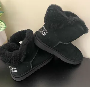 UGG Classic Black Short Womens Boot Crystal Detail, Size 7 thumbnail 1
