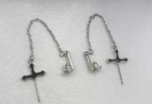 Cross Stud Earrings for Men Women Streetwear Punk Hip Hop Unisex Style thumbnail 3