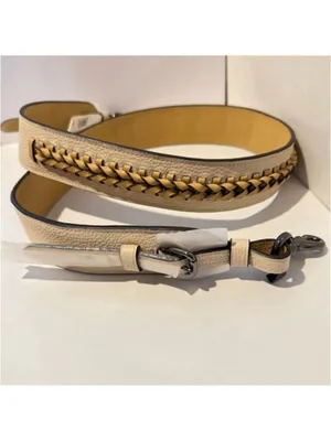 NEW Coach Whipstitch Leather Bag Strap Beige Gunmetal Style 68586 NWT thumbnail 3
