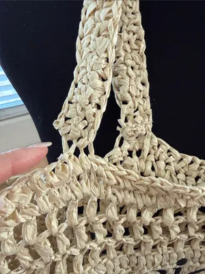 Saie Raffia Tote Beach Market Bag thumbnail 4