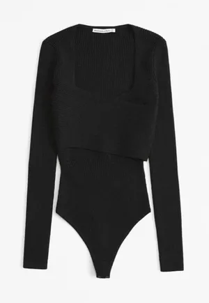 Abercrombie LuxeLoft Wrap Sweater Bodysuit Long Sleeve thumbnail 1