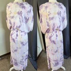 Elan Living Free Tie Dye Twist Front Boho Festival Rayon Midi Dress NWT S‎ thumbnail 7