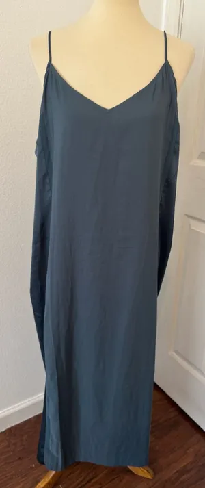 Soma Satin Shine Gown Nightgown Sleep Lightweight Soft Smooth Deep Teal NWT XL thumbnail 1