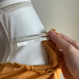 By Anthropologie Mustard Yellow Smocked Peplum Cottagecore Blouse Size Small thumbnail 6