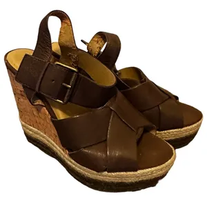 Levity Carlita Leather Wedge Heels as‎ is thumbnail 1