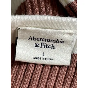 Abercrombie & Fitch Brown Ribbed Knit Cami Slit Tie Tank Midi Bodycon Dress Sz L thumbnail 5