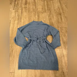 Blue Belted Sweater Dress thumbnail 3