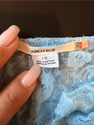Kimchi Blue Chiara Sheer Lace Midi Dress, baby blue, size L thumbnail 3