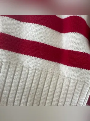 Universal Thread Women's Red, White & Navy Zip-Up Flag Stripe Sweater thumbnail 2
