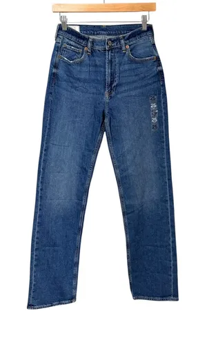 Gap 90s Loose High Rise Jeans Womens 25 0R Medium Wash Blue Straight Leg Denim thumbnail 1