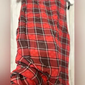 Cooper and Ella Red Plaid Sleeveless Dress Size M Asymmetrical Hem Casual Chic thumbnail 4